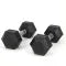 20LB 2 HDRS Rubber Coated Solid Cast Iron Dumbbells