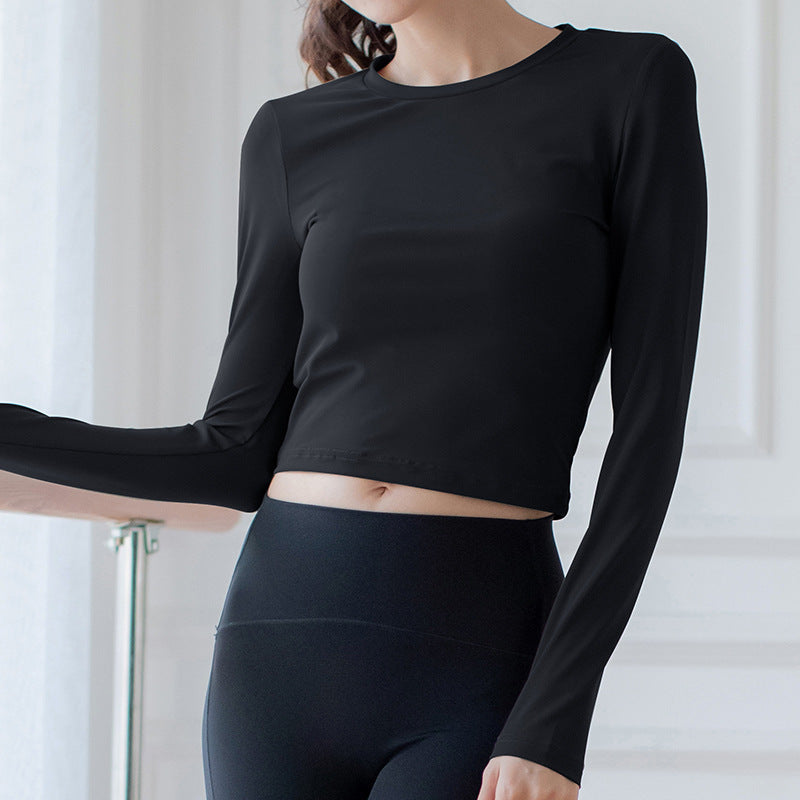 Yoga Clothes Women Breathable And Comfortable Fitness Tights Slim Slimming Short Long-sleeved Tops