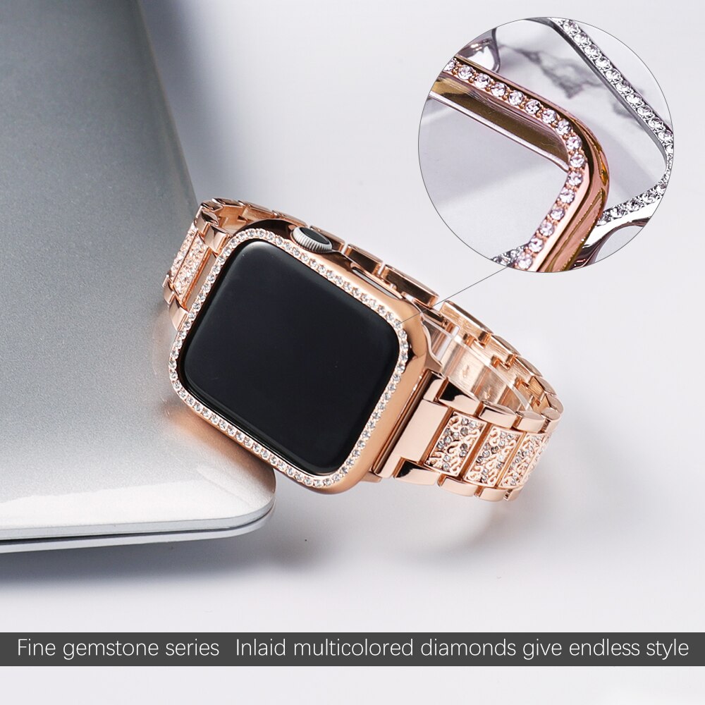 Band + Case Metal Strap For Apple Watches